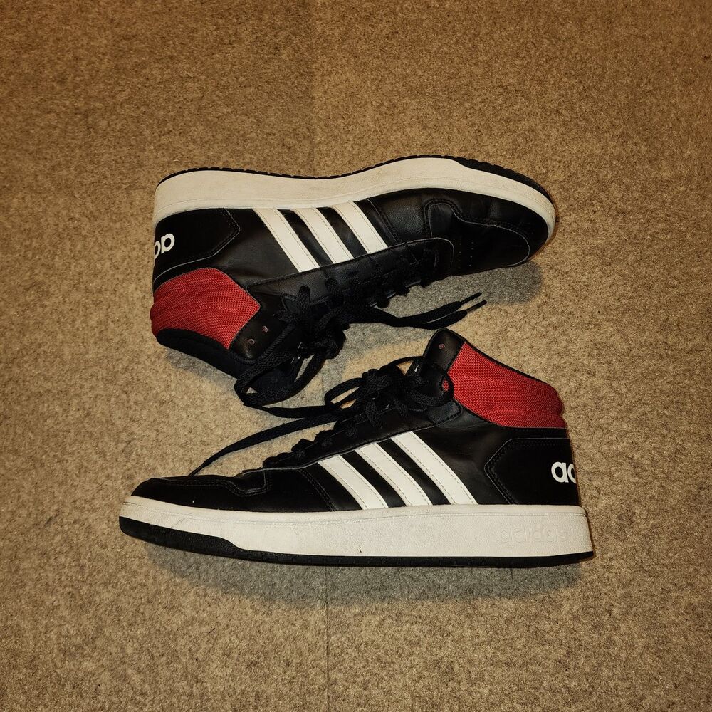 Adidas Hoops 2.0 Mid "Core Black Scarlet" | M11